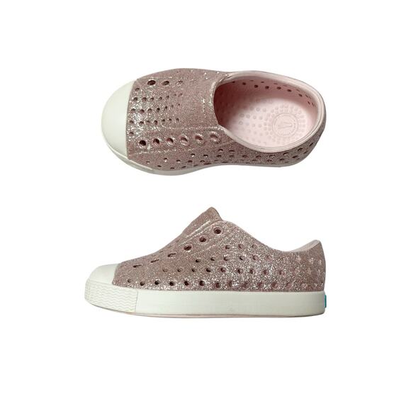 Native Jefferson Bling Glitter Sneakers Size 5 - Picture 1 of 8